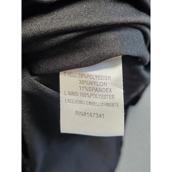 Hello Molly Size 8 Large Black Velvet Ruched Mini Dress Deep V Neck Bell Sleeves - Picture 8 of 11